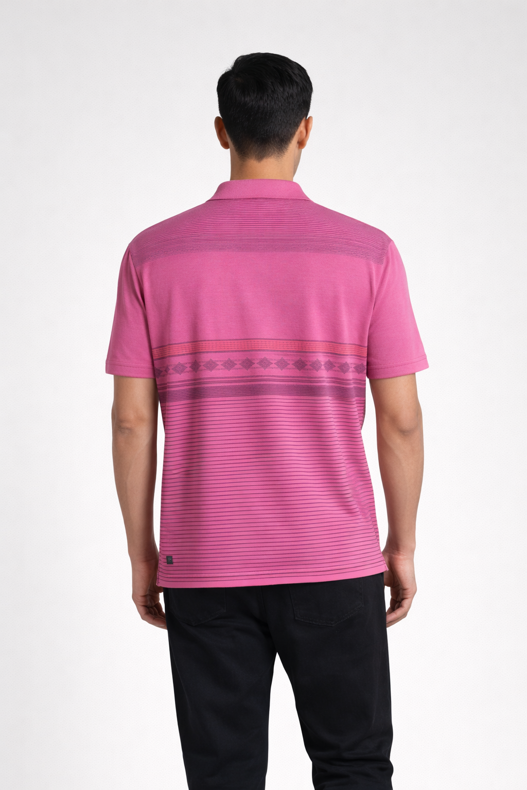 Men’s Premium Striped Polo T-Shirt pink