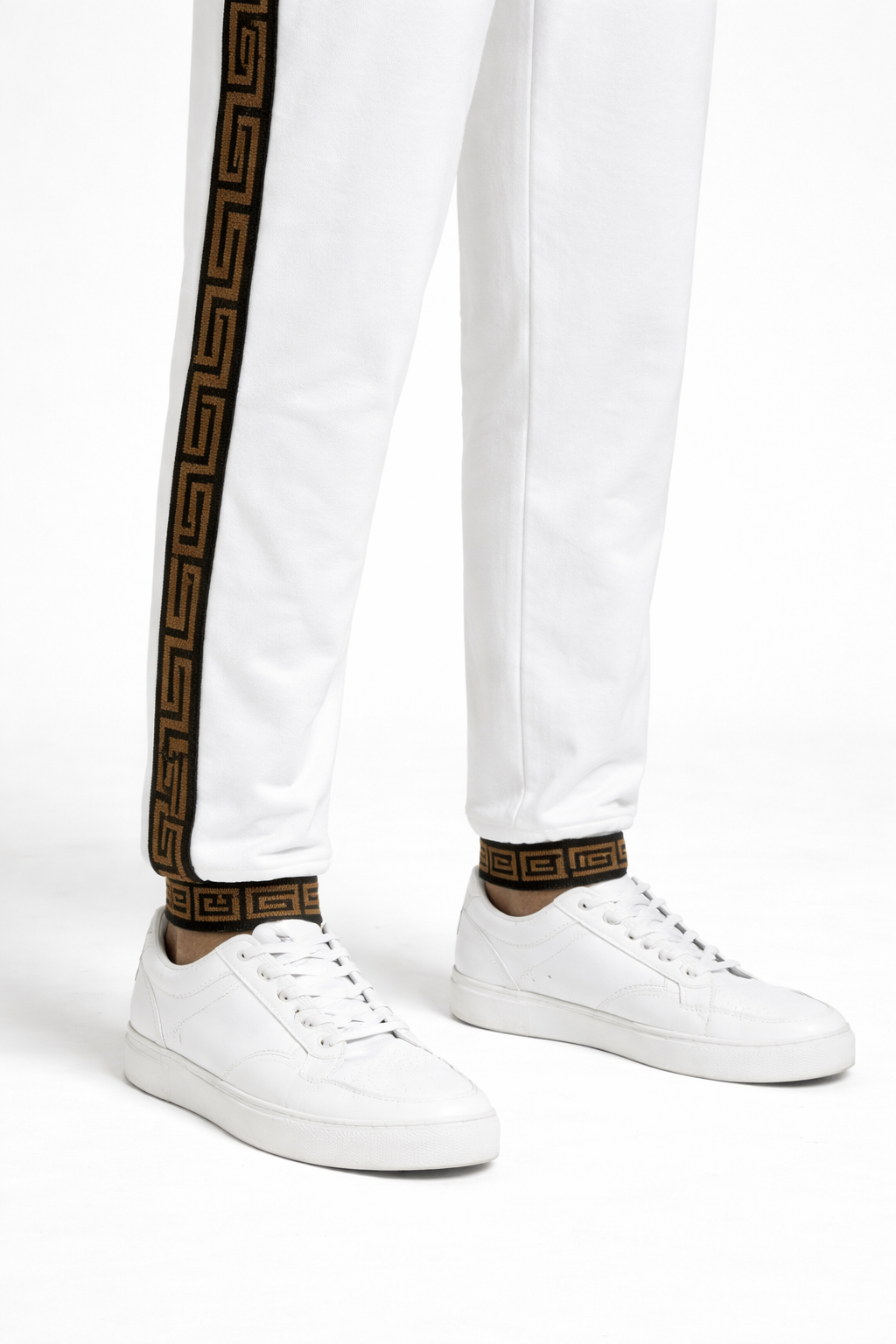 Men’s Premium White Tapered Track Pants