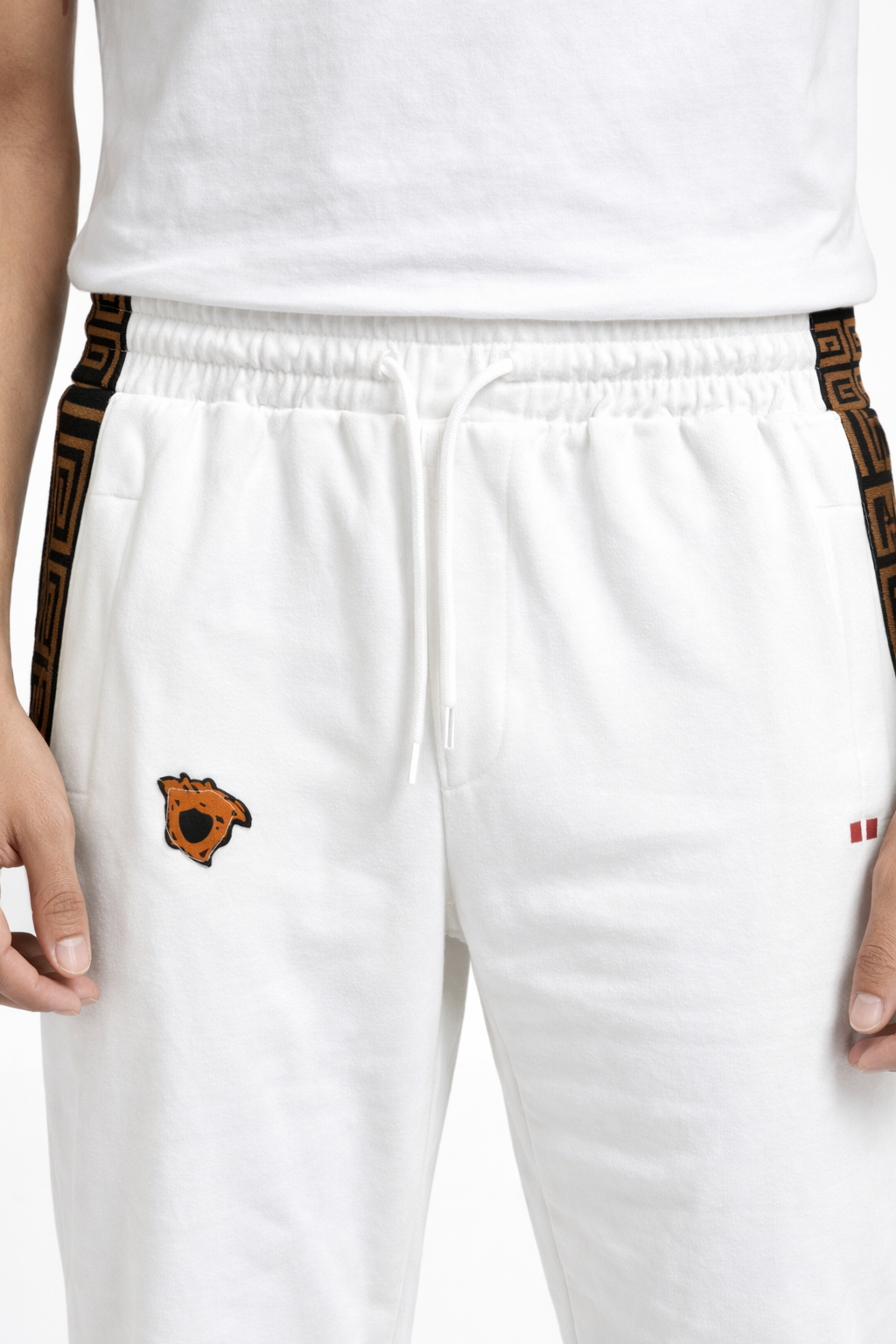 Men’s Premium White Tapered Track Pants