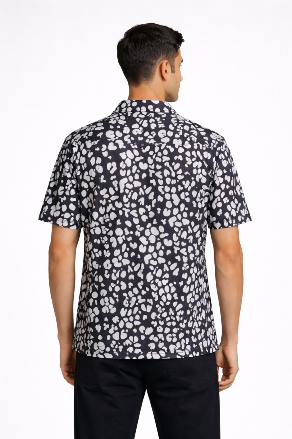 Men’s Printed Short-Sleeve Half-Zip Polo Shirt