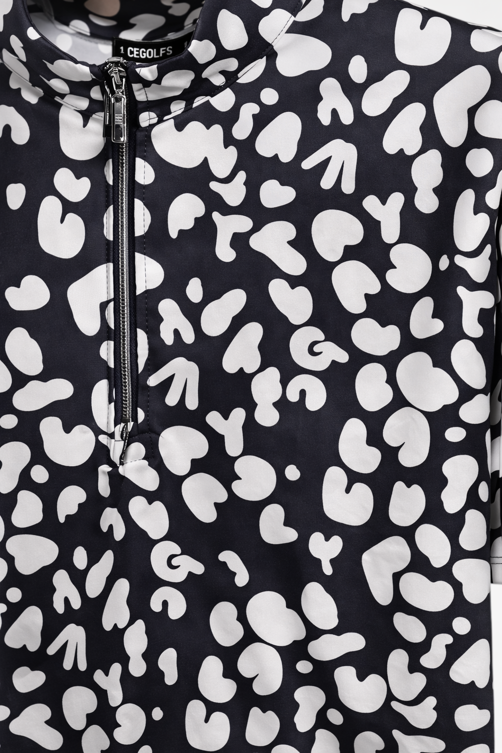 Men’s Printed Short-Sleeve Half-Zip Polo Shirt