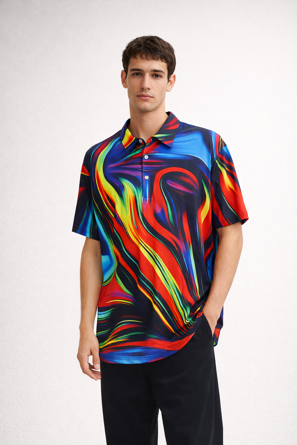 Men’s Printed Short-Sleeve Polo Shirt