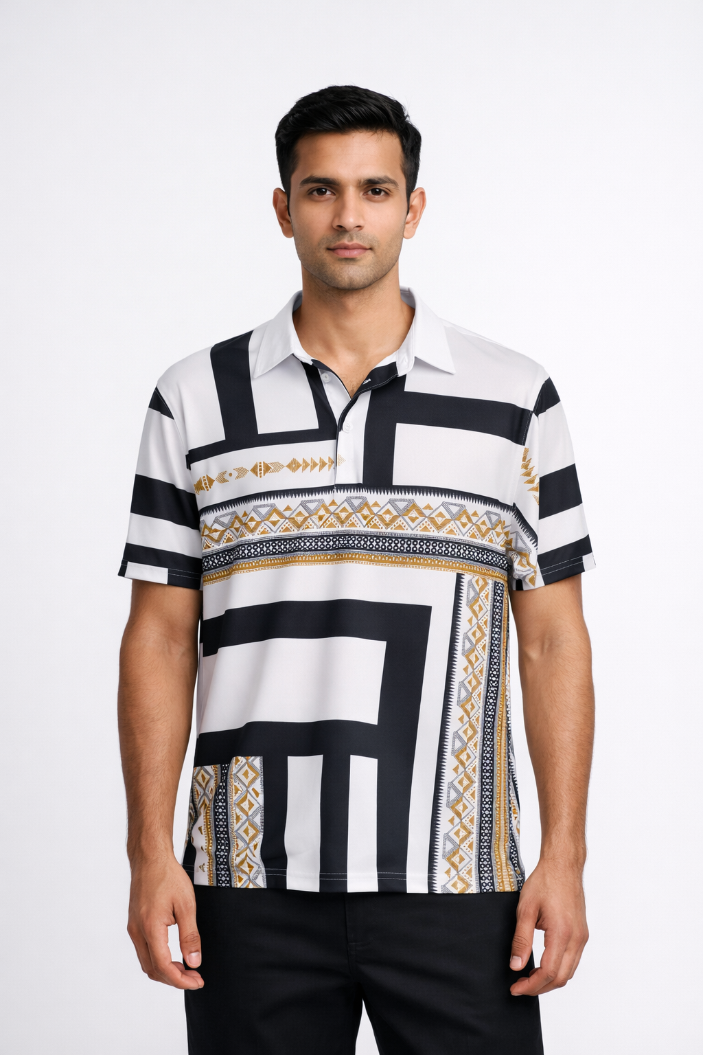 Men’s Printed Short-Sleeve Polo T-Shirt