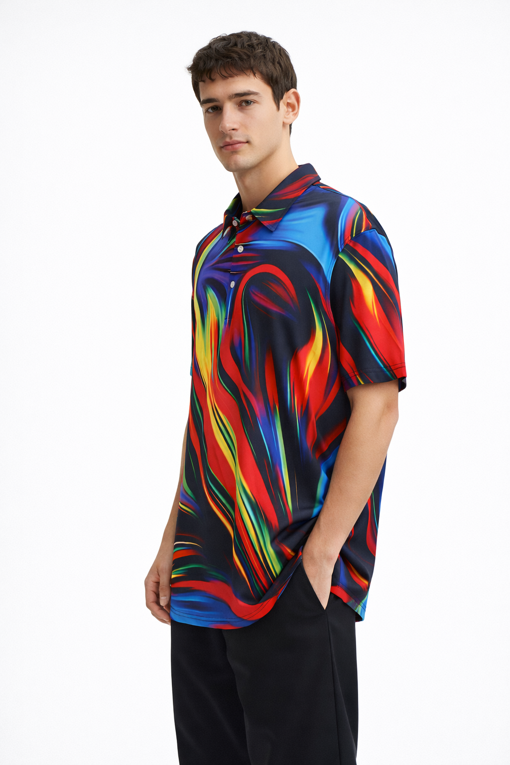 Men’s Printed Short-Sleeve Polo Shirt