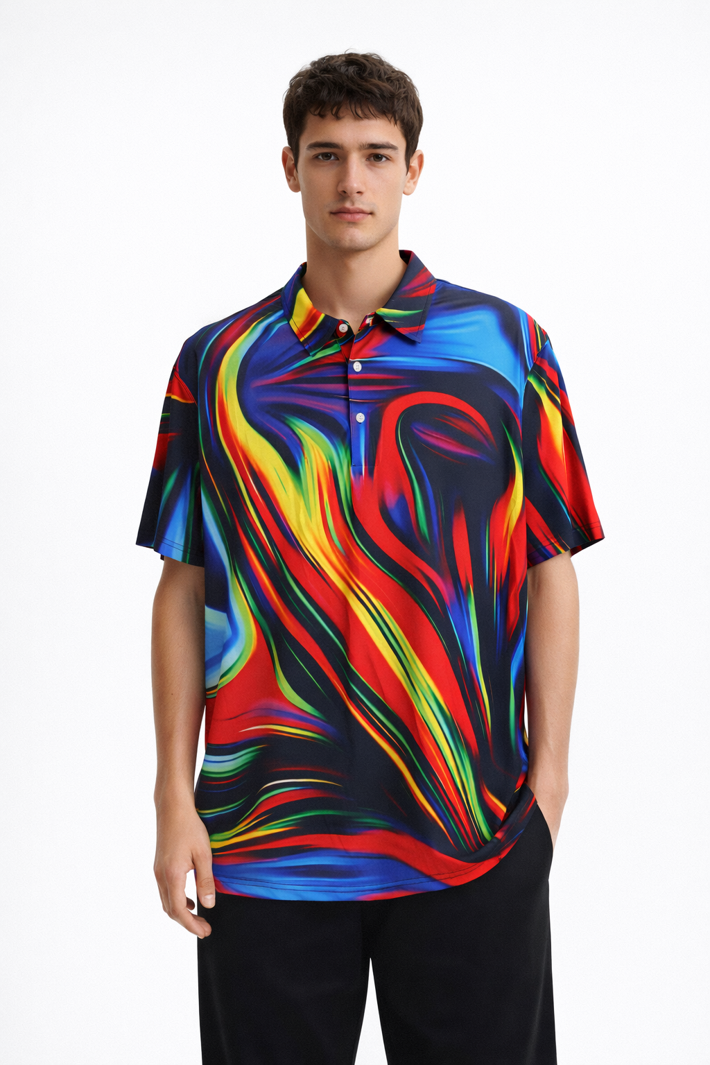 Men’s Printed Short-Sleeve Polo Shirt