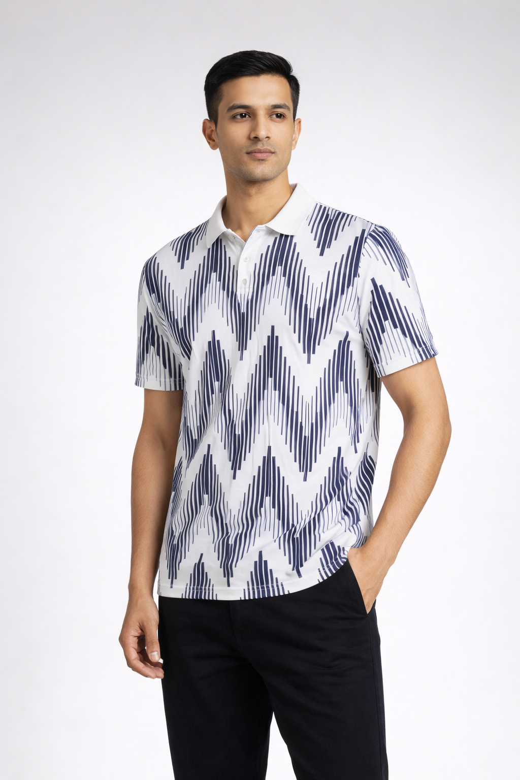 Men’s Printed Short-Sleeve Polo Shirt