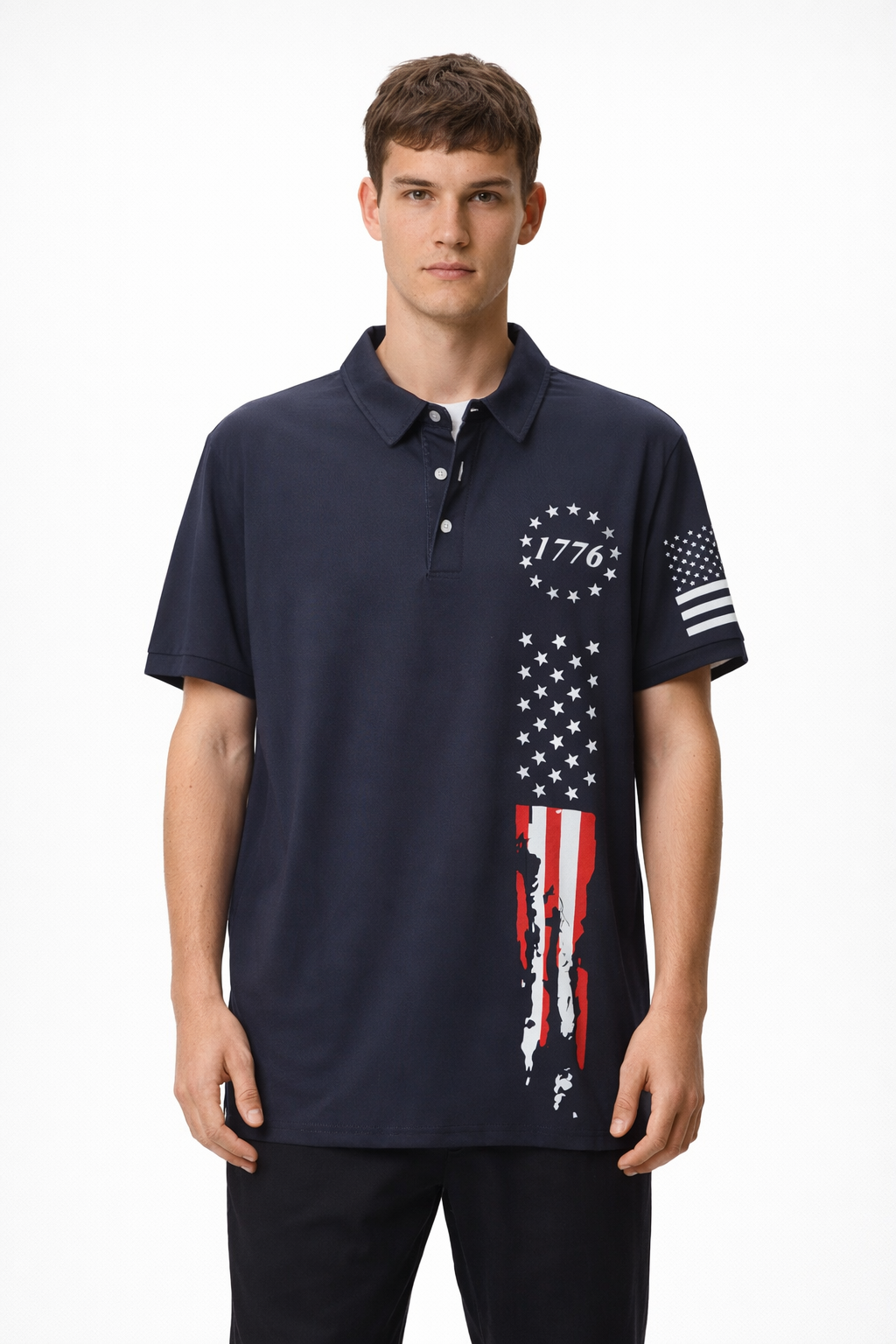 Men’s Printed Short-Sleeve Polo Shirt