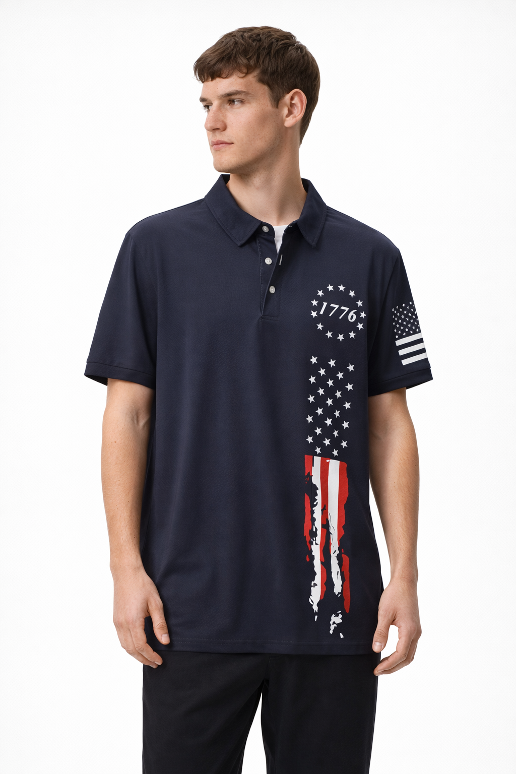 Men’s Printed Short-Sleeve Polo Shirt