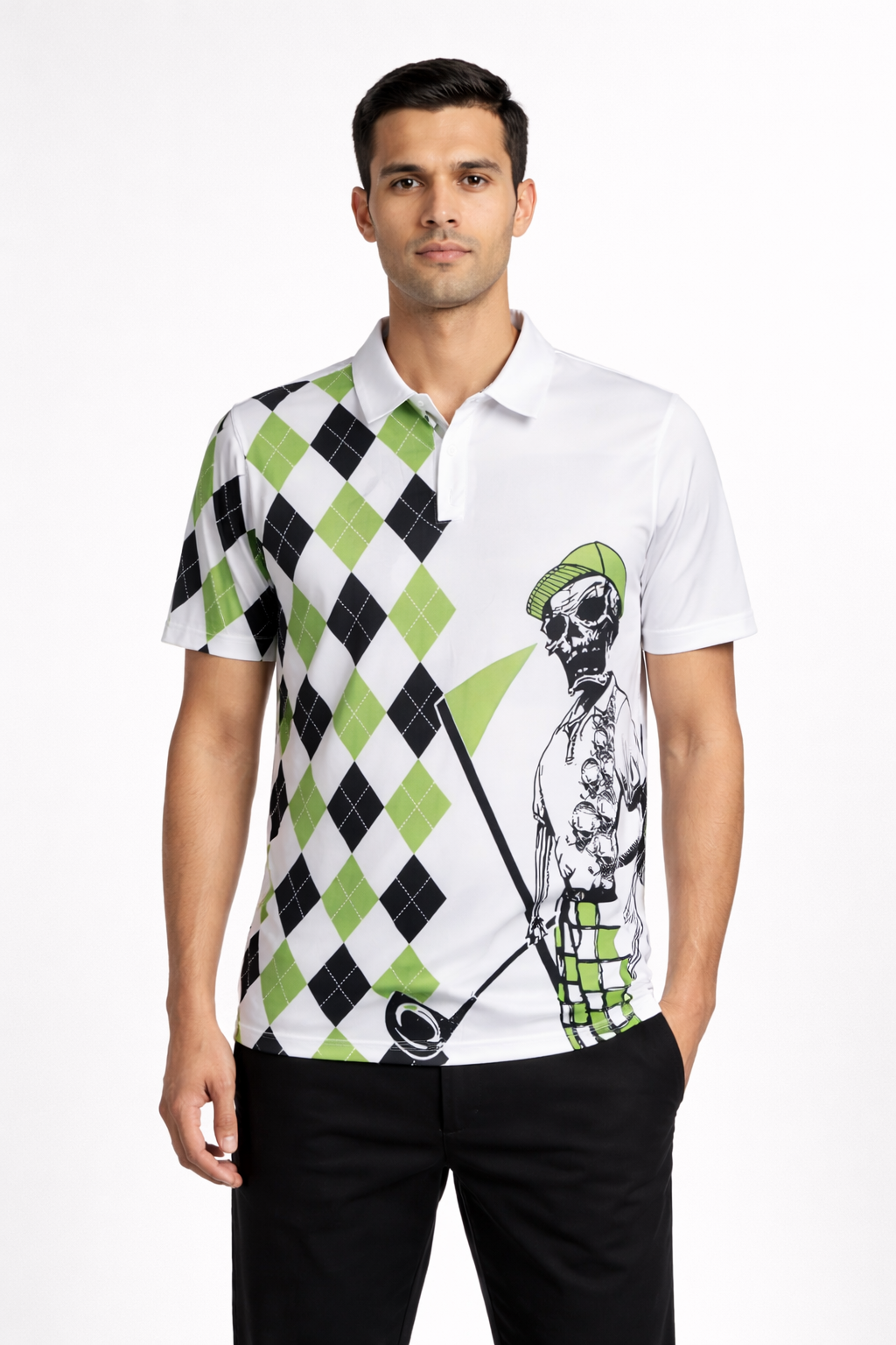Men’s Printed Short-Sleeve Polo Shirt