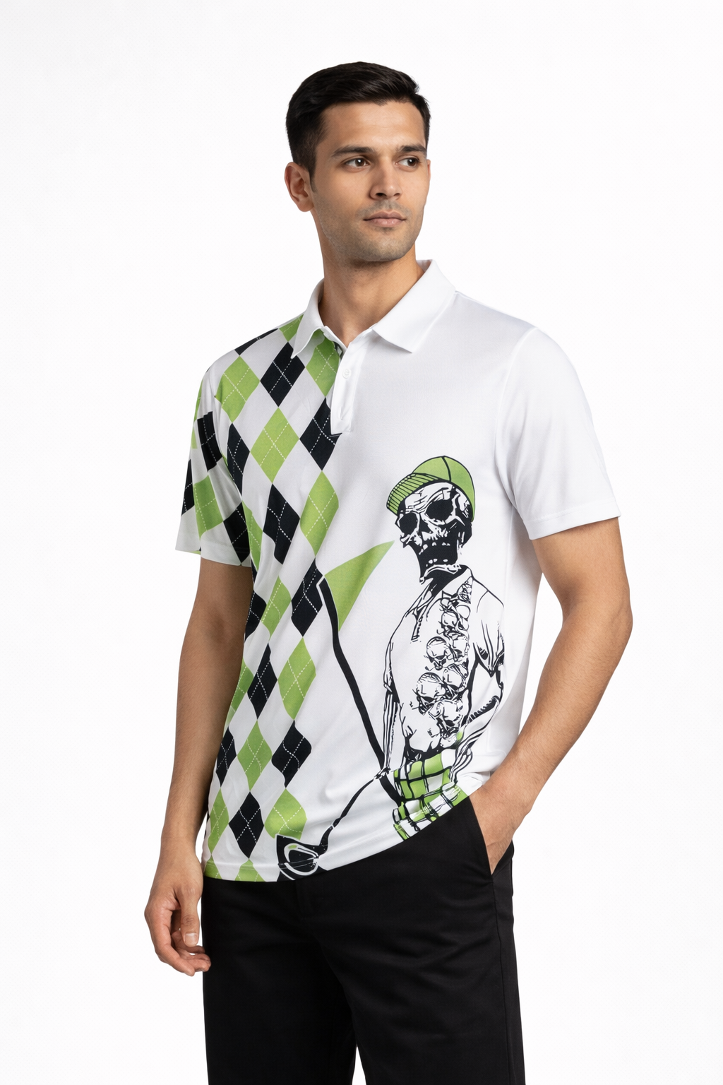 Men’s Printed Short-Sleeve Polo Shirt