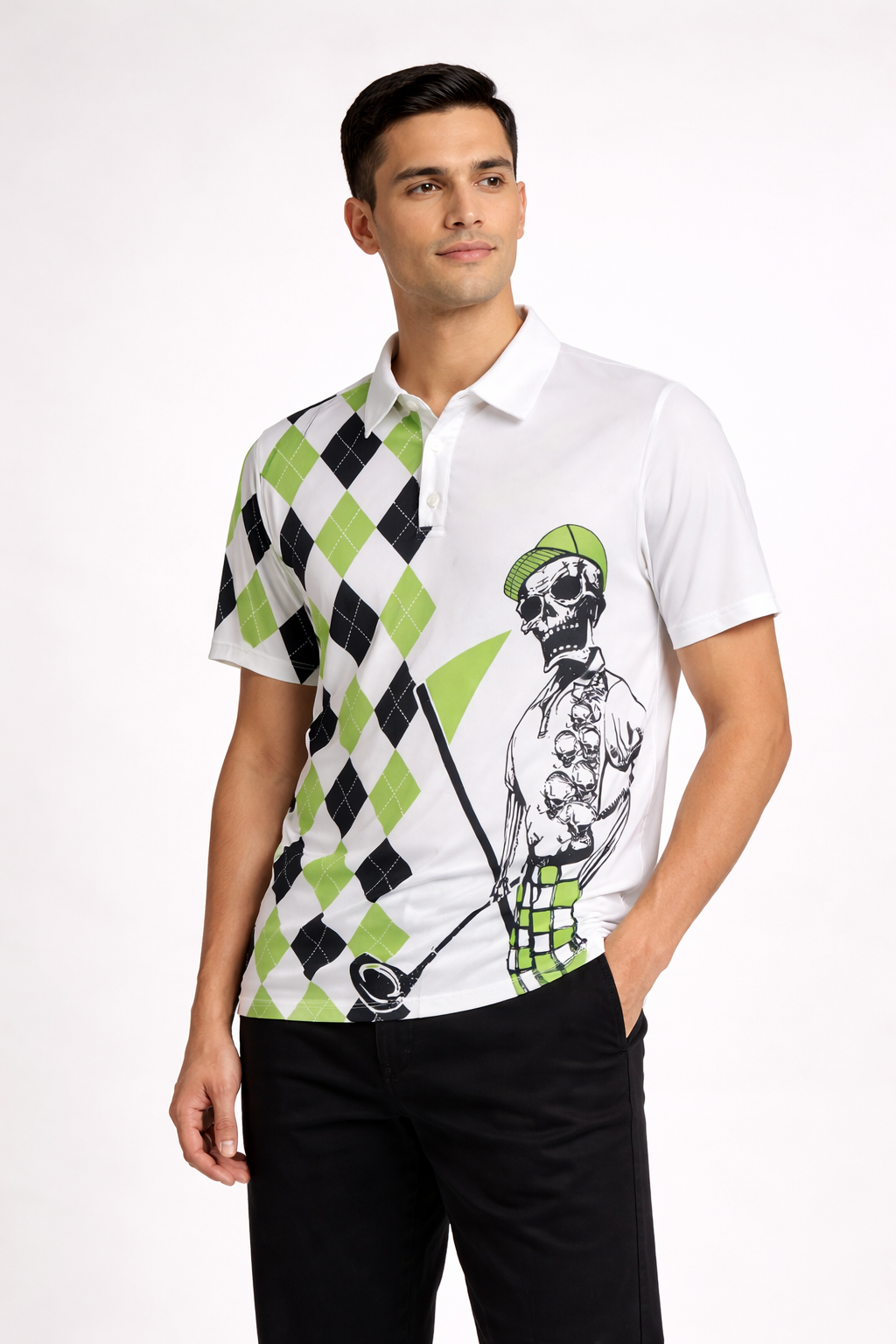 Men’s Printed Short-Sleeve Polo Shirt