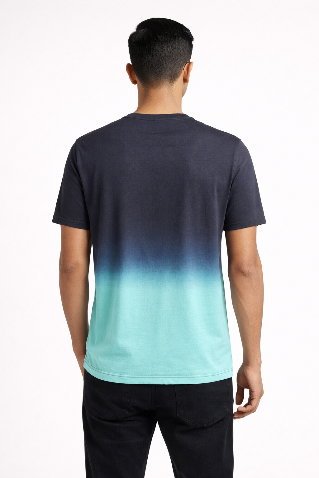 Men’s Printed Short-Sleeve T-Shirt Black & Teal blue