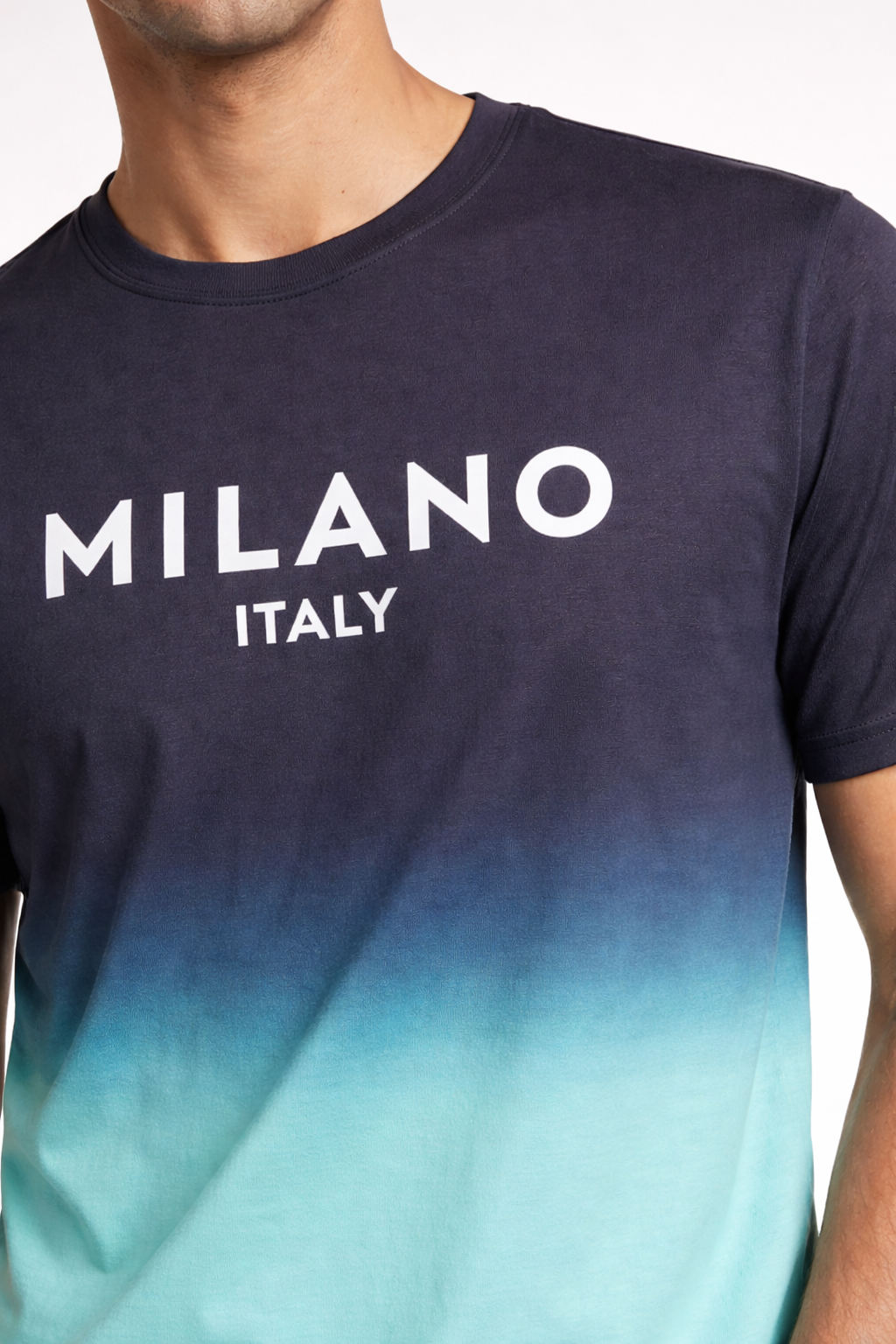 Men’s Printed Short-Sleeve T-Shirt Black & Teal blue