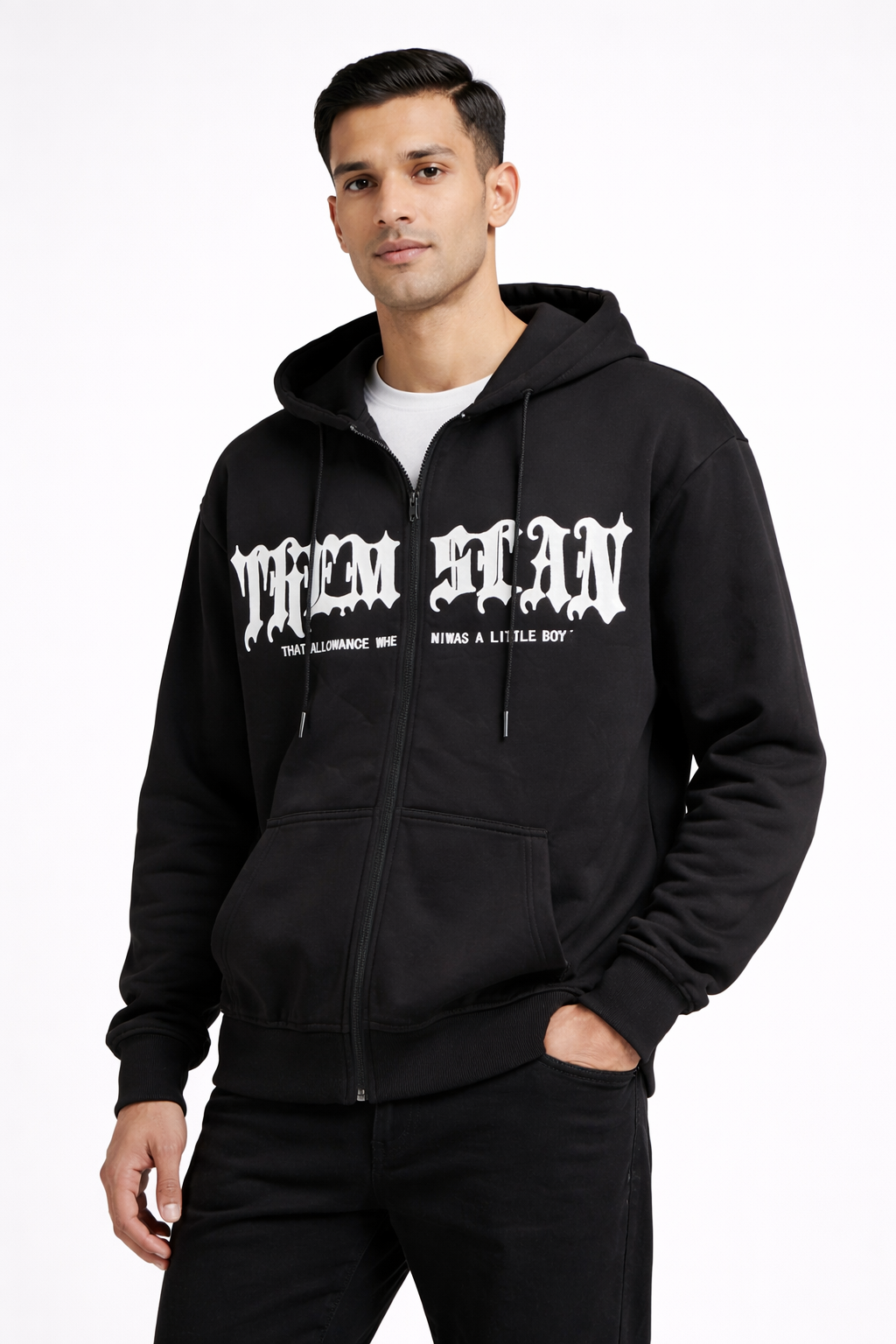 Men’s Printed Zip-Front Hoodie