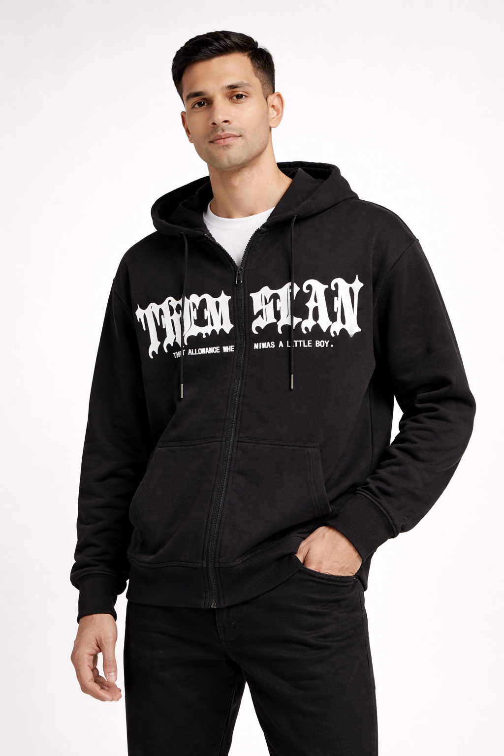 Men’s Printed Zip-Front Hoodie