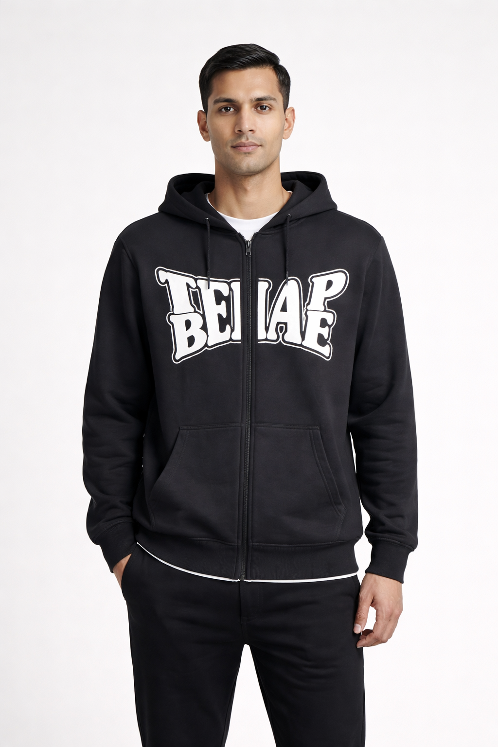 Men’s Printed Zip-Front Hoodie