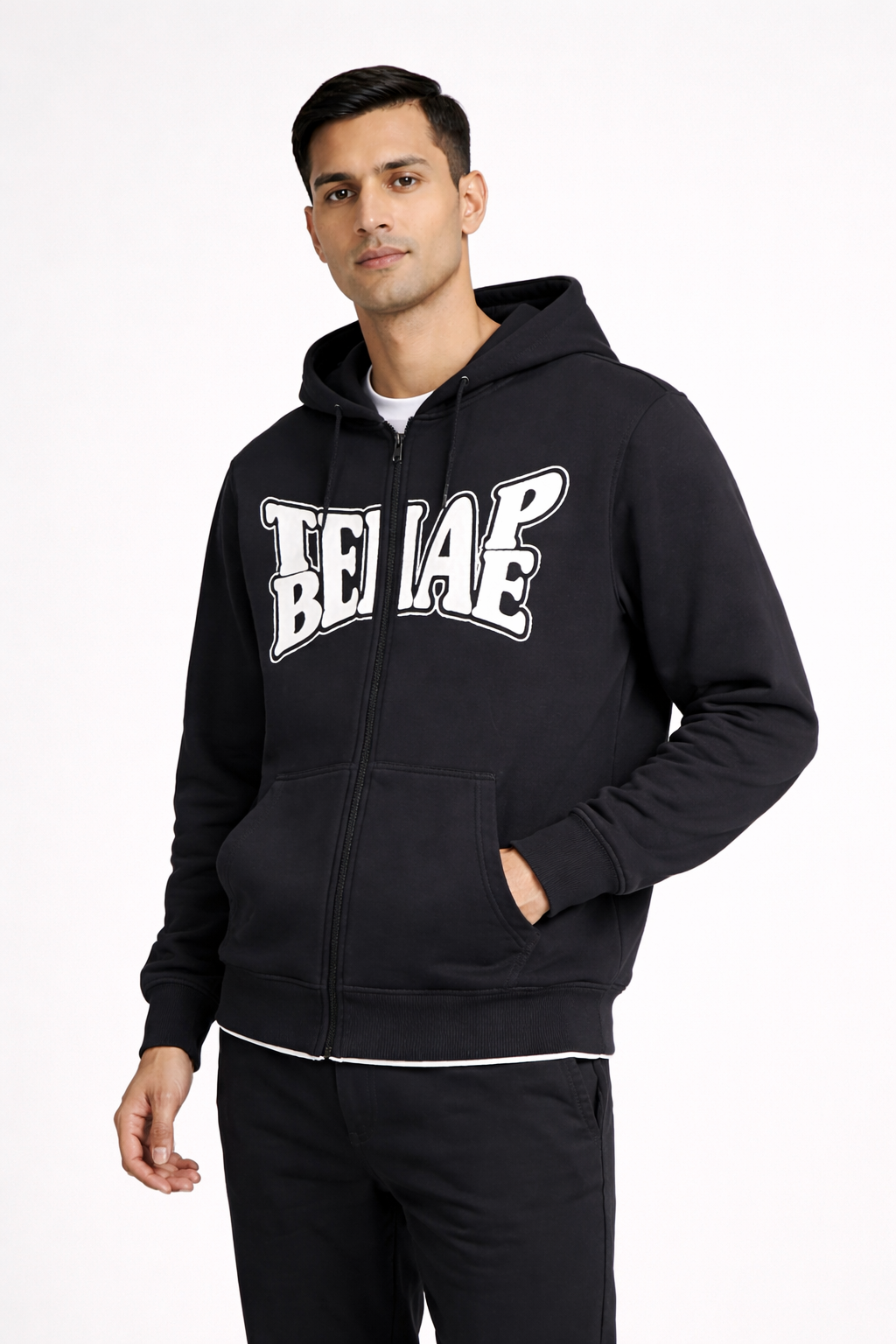 Men’s Printed Zip-Front Hoodie