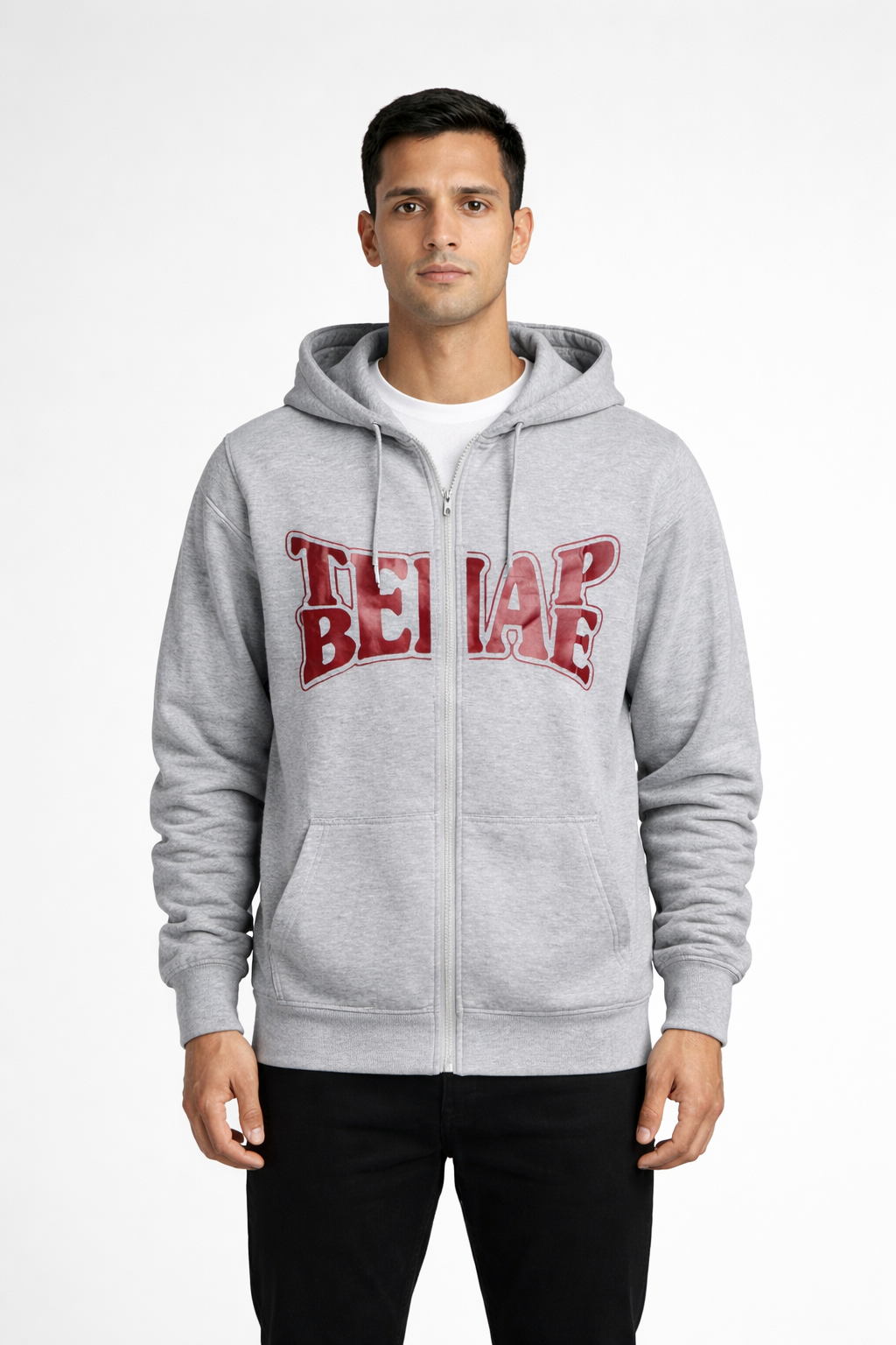 Men’s Printed Zip-Front Hoodie