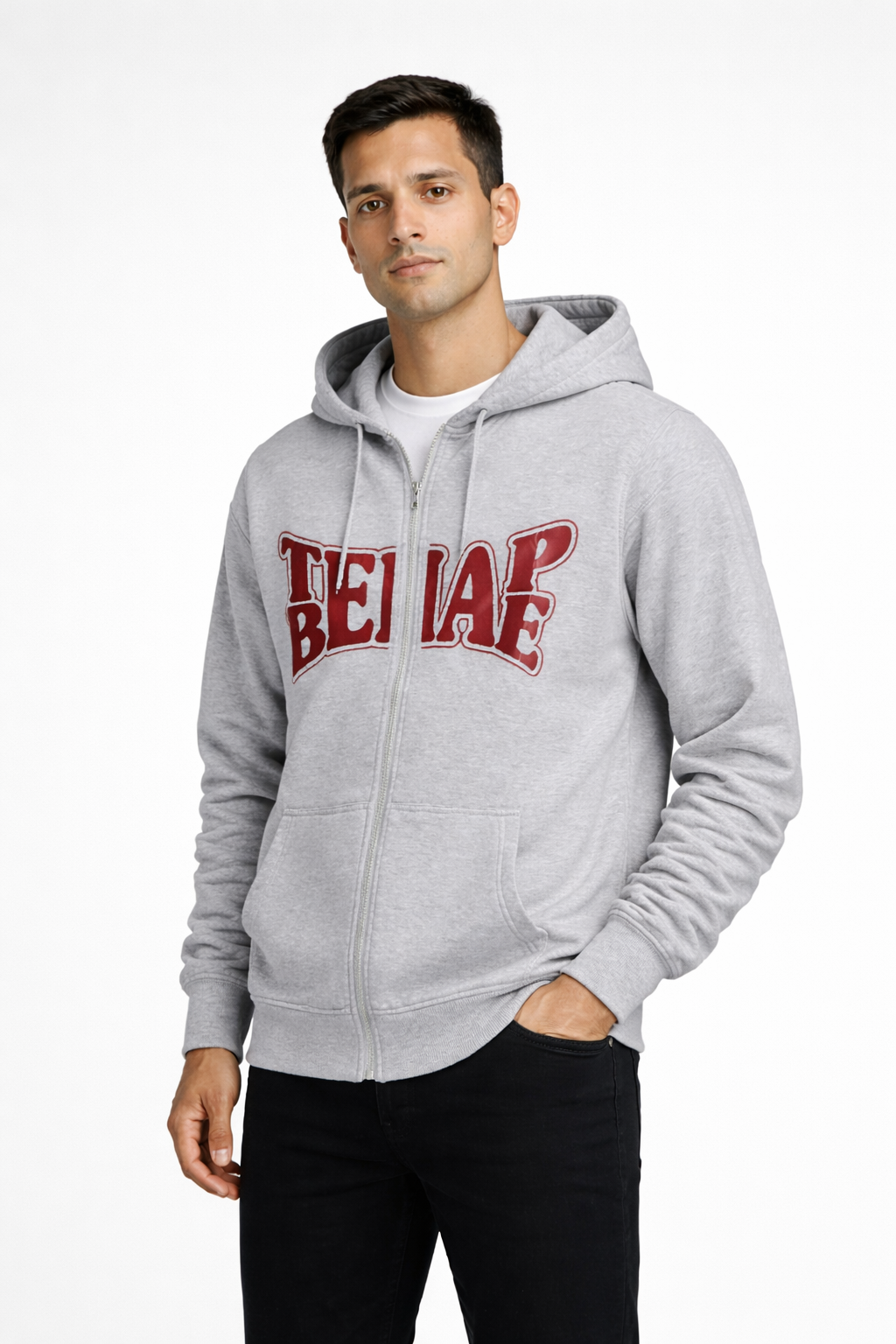 Men’s Printed Zip-Front Hoodie