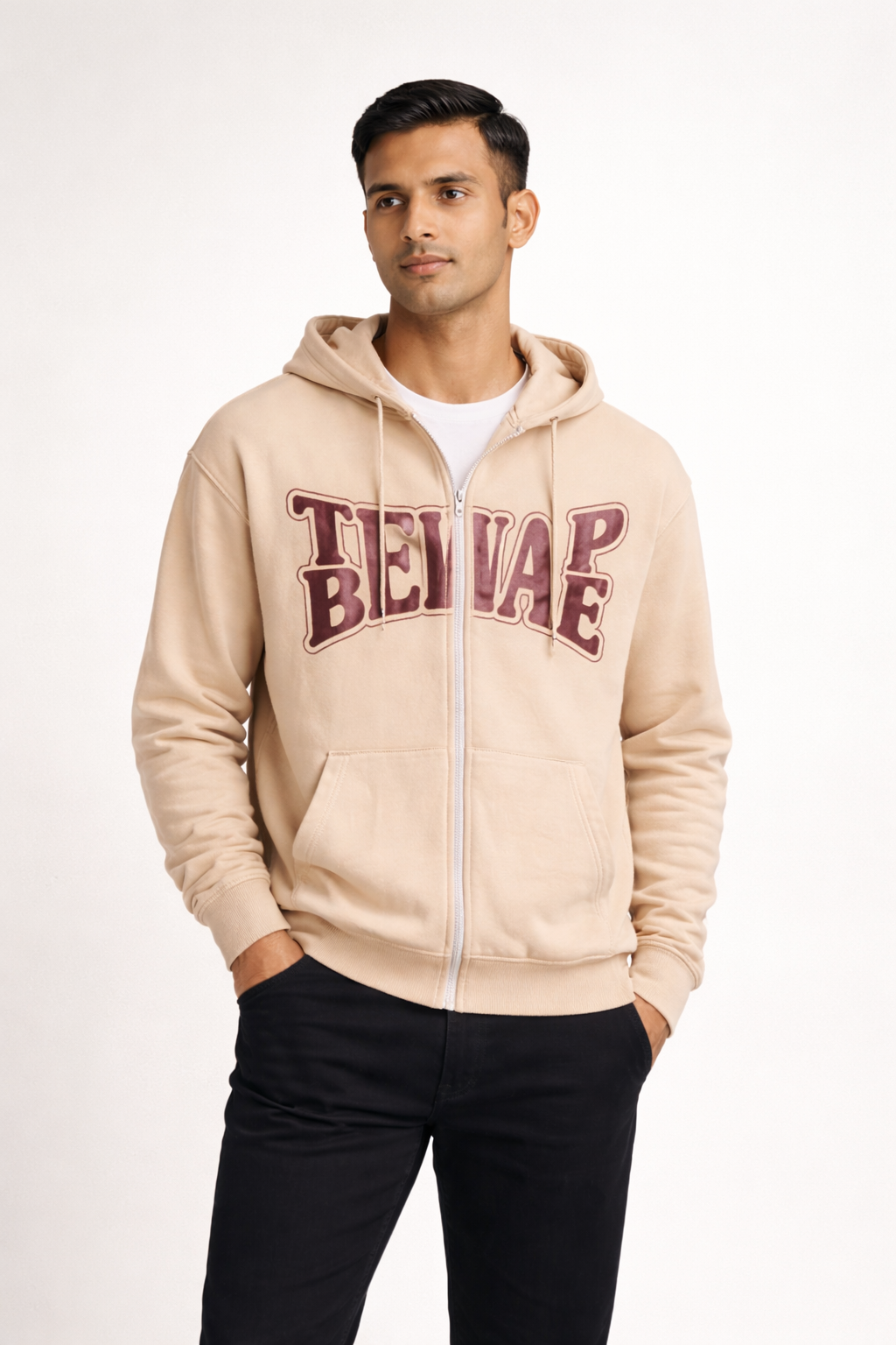 Men’s Printed Zip-Up Hoodie
