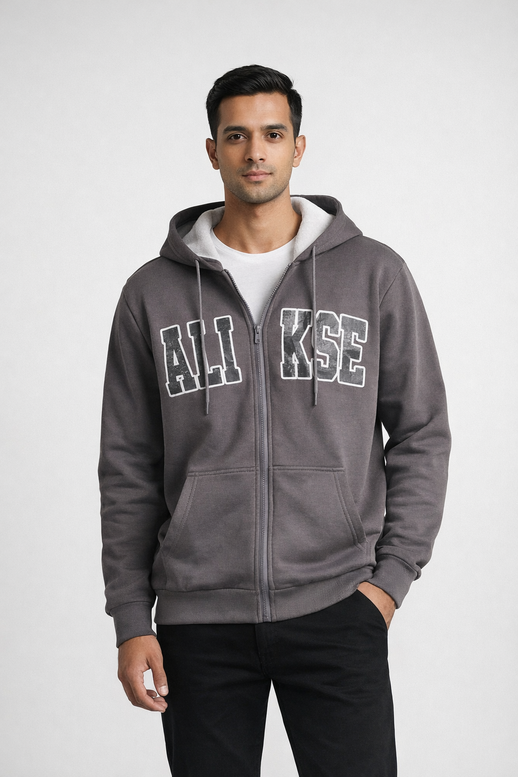 Men’s Printed Zip-Up Hoodie