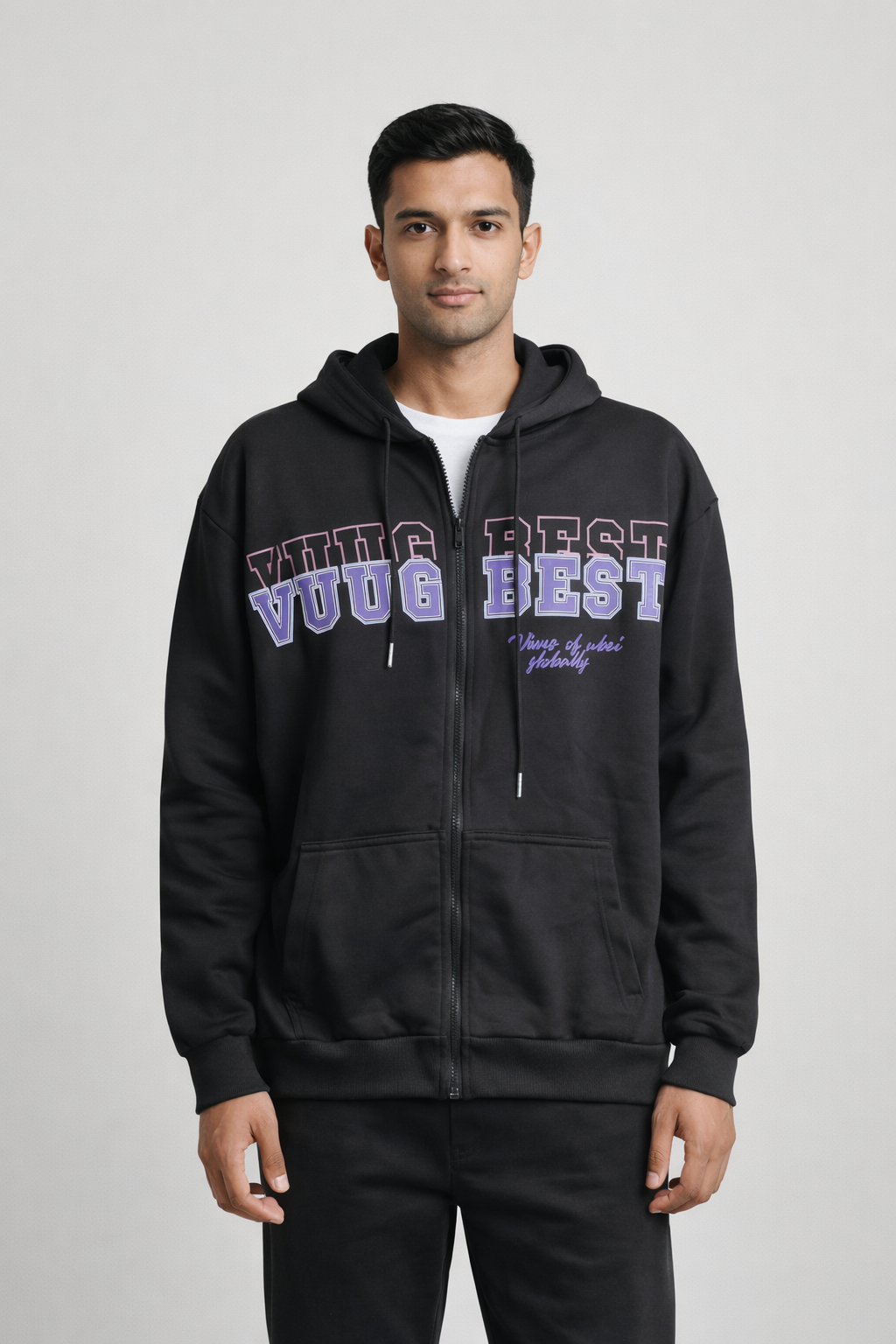 Men’s Printed Zip-Up Hoodie