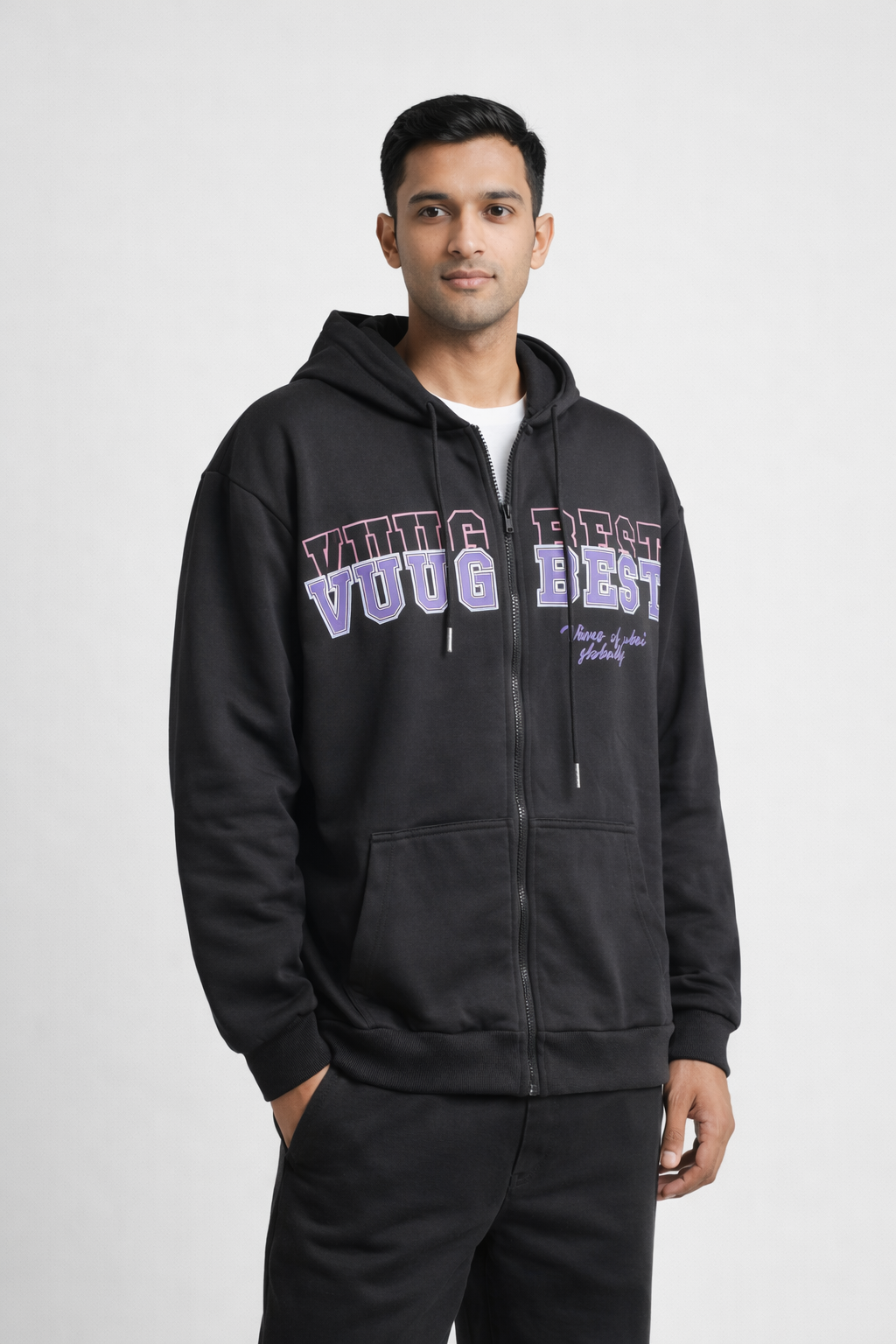 Men’s Printed Zip-Up Hoodie