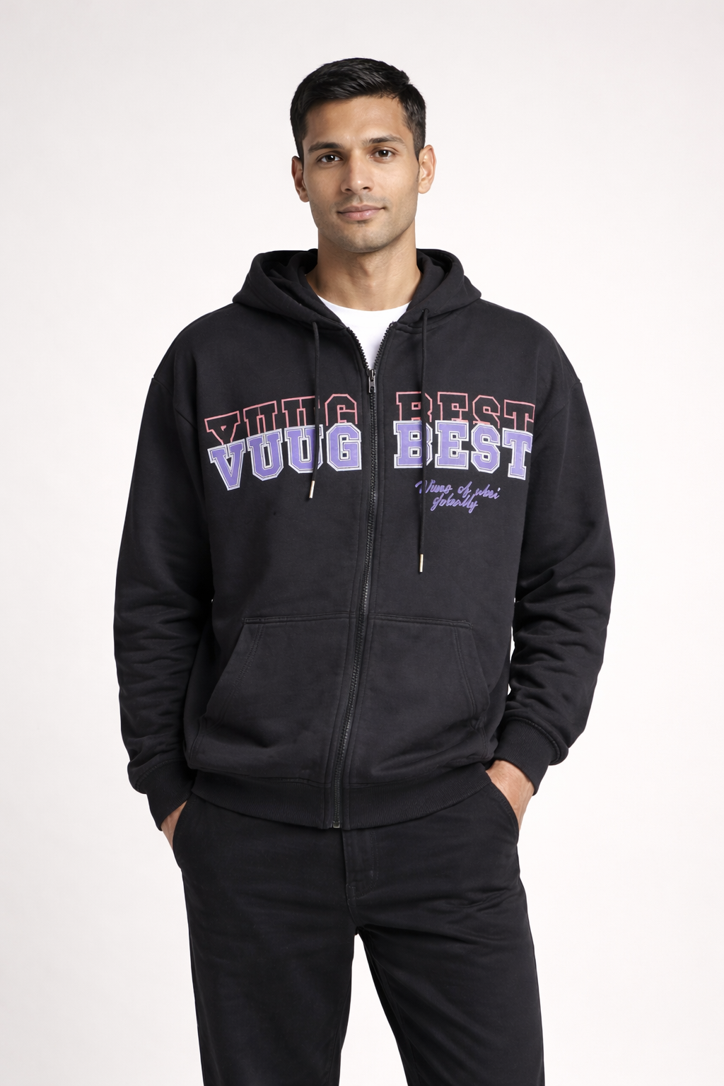 Men’s Printed Zip-Up Hoodie
