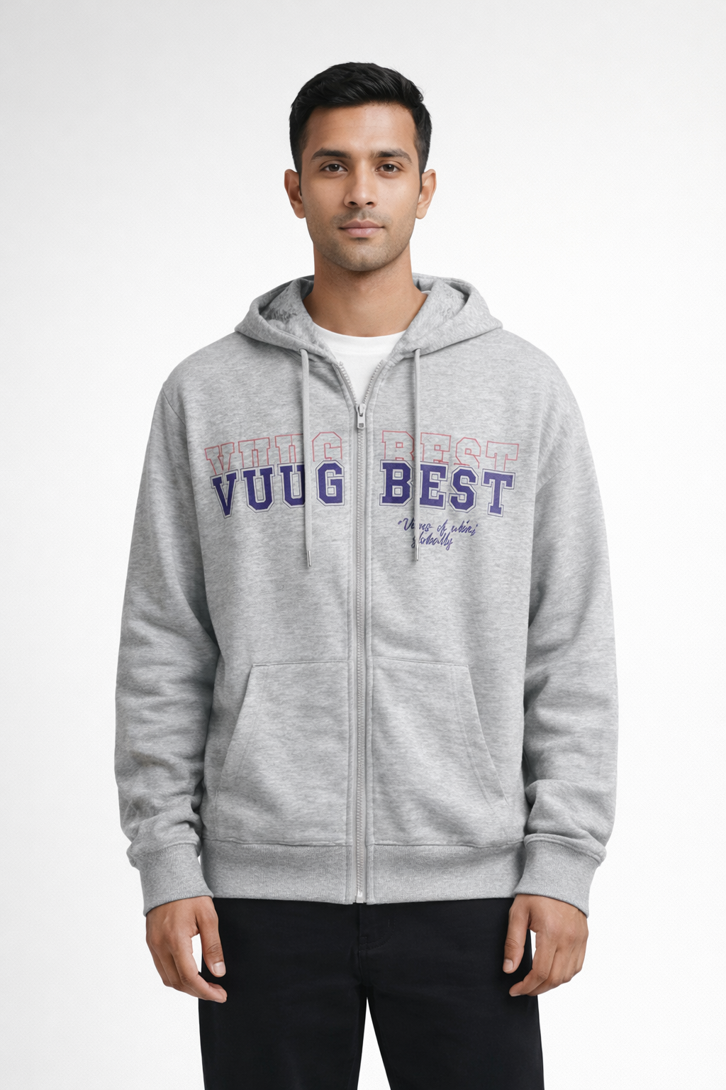 Men’s Printed Zip-Up Hoodie