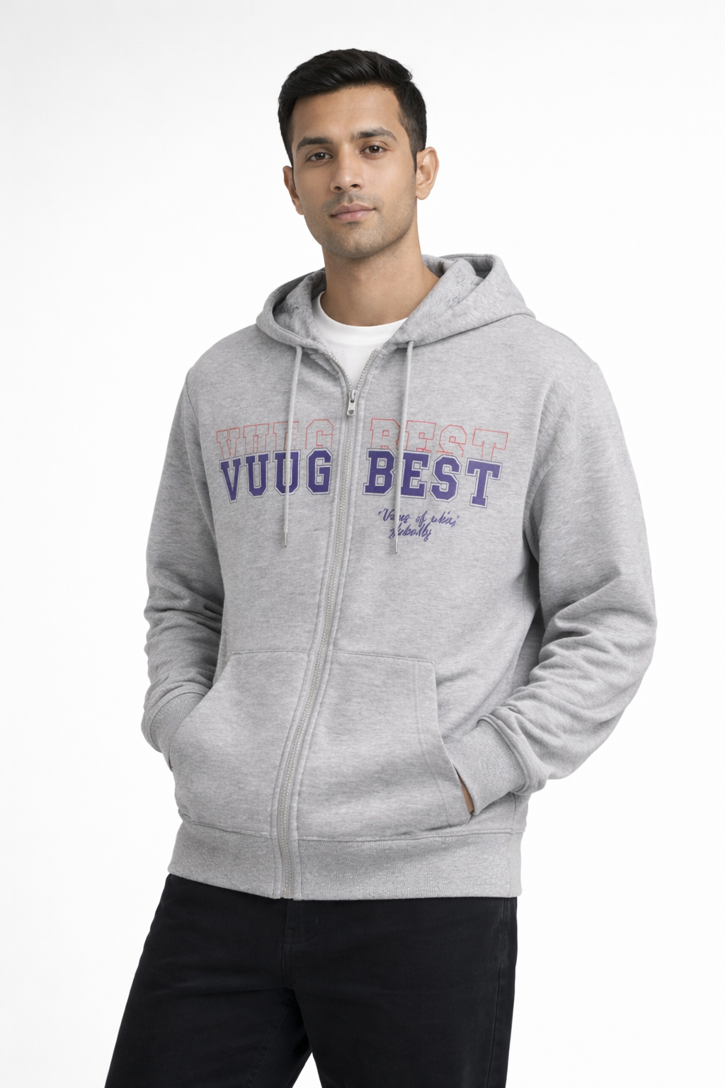 Men’s Printed Zip-Up Hoodie