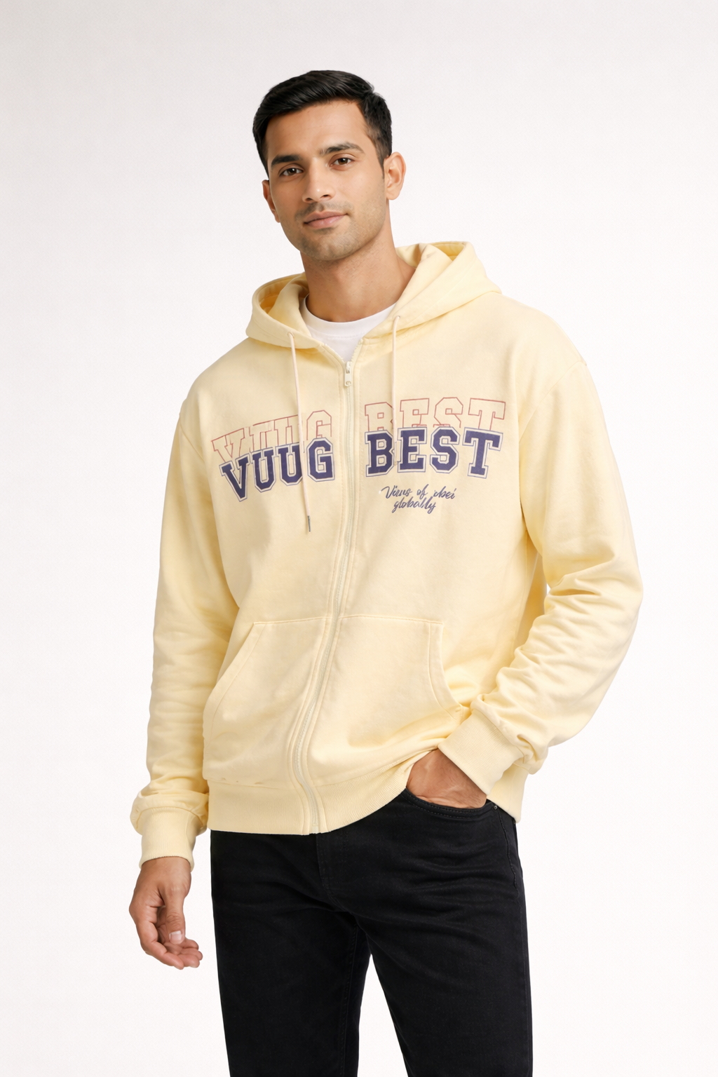 Men’s Printed Zip-Up Hoodie