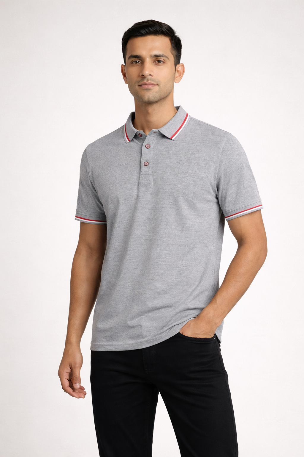 Men’s Regular-Fit Short-Sleeve Polo Shirt grey