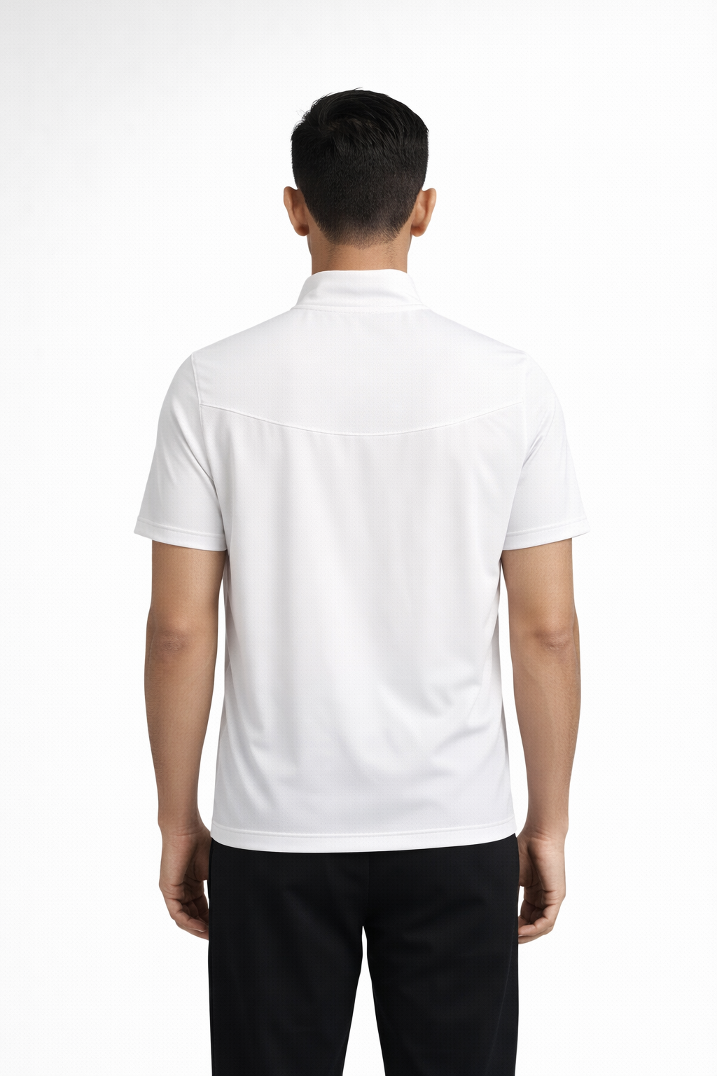 Men’s Slim-Fit Short-Sleeve Zip Polo Shirt White