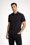 Men’s Solid Short-Sleeve Polo Shirt black