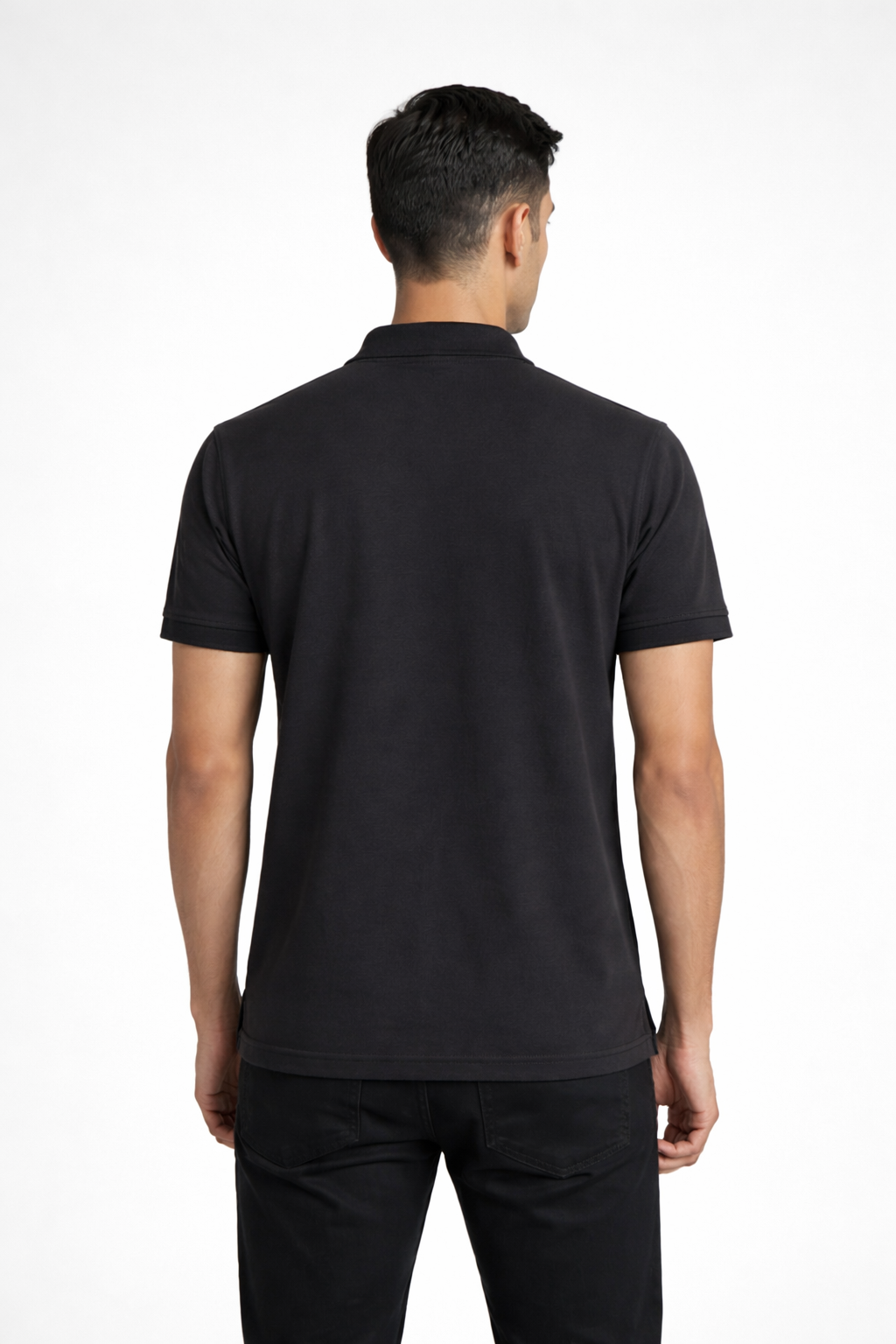 Men’s Solid Short-Sleeve Polo Shirt black