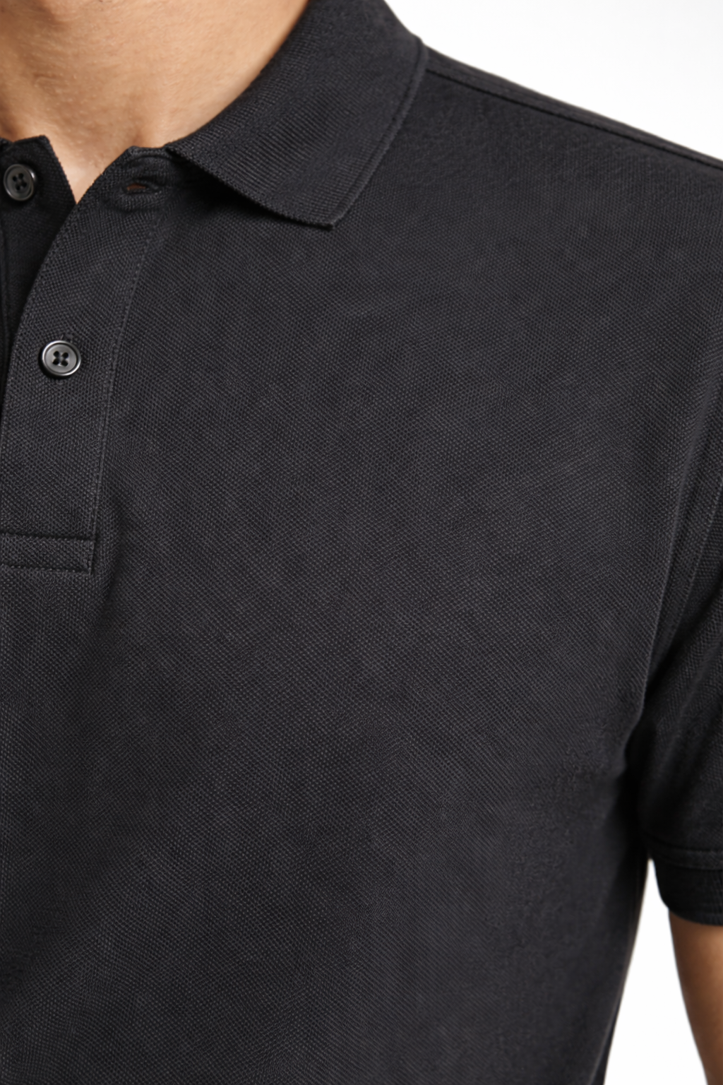 Men’s Solid Short-Sleeve Polo Shirt black