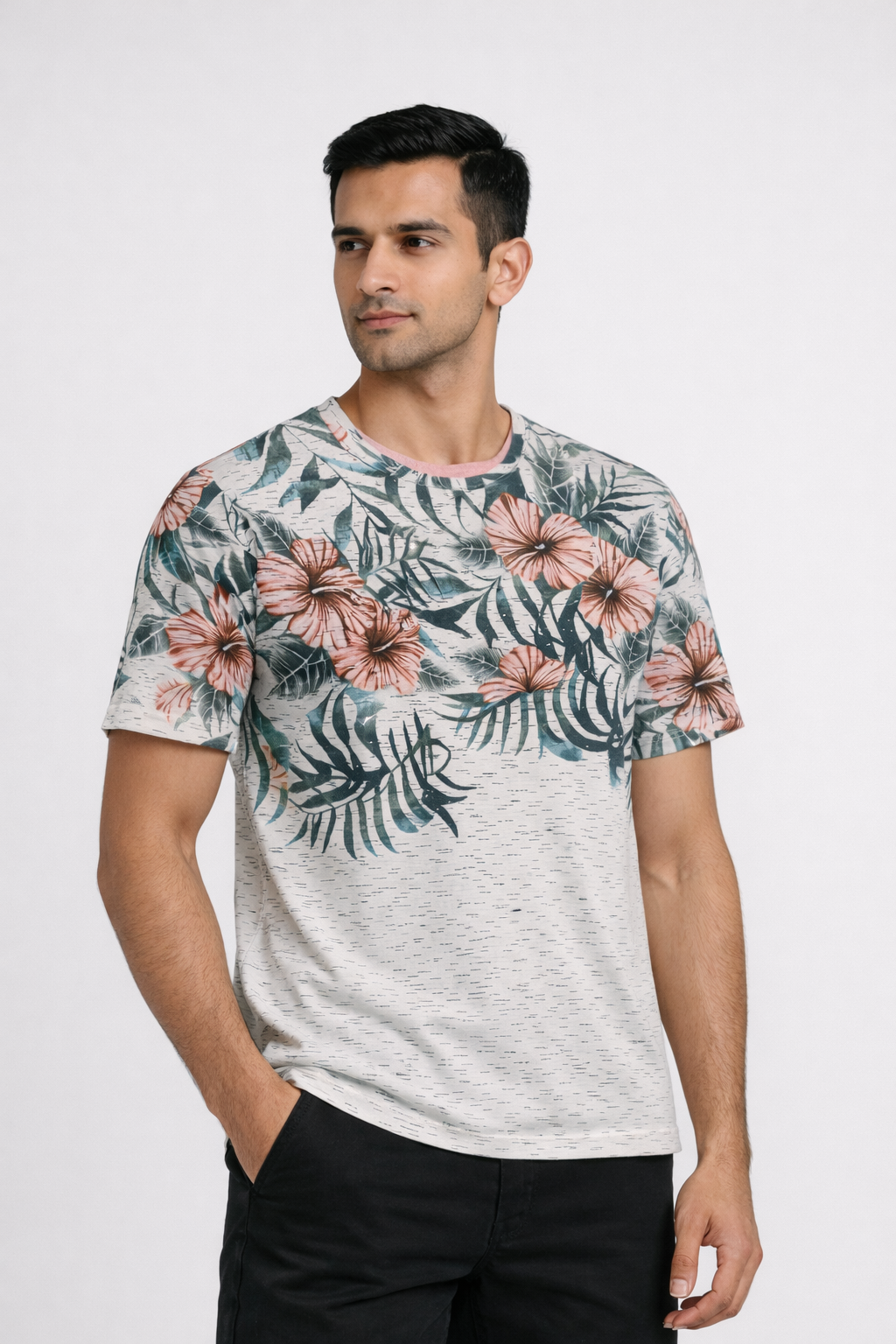 Men’s Tropical Print Short-Sleeve T-Shirt