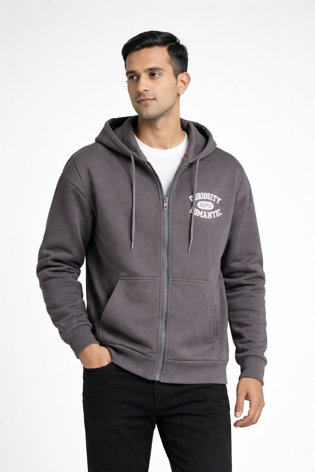 Men’s Zip-Front Hooded Sweatshirt