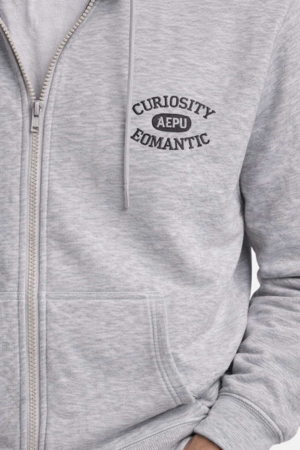 Men’s Zip-Up Hooded Sweatshirt Grey