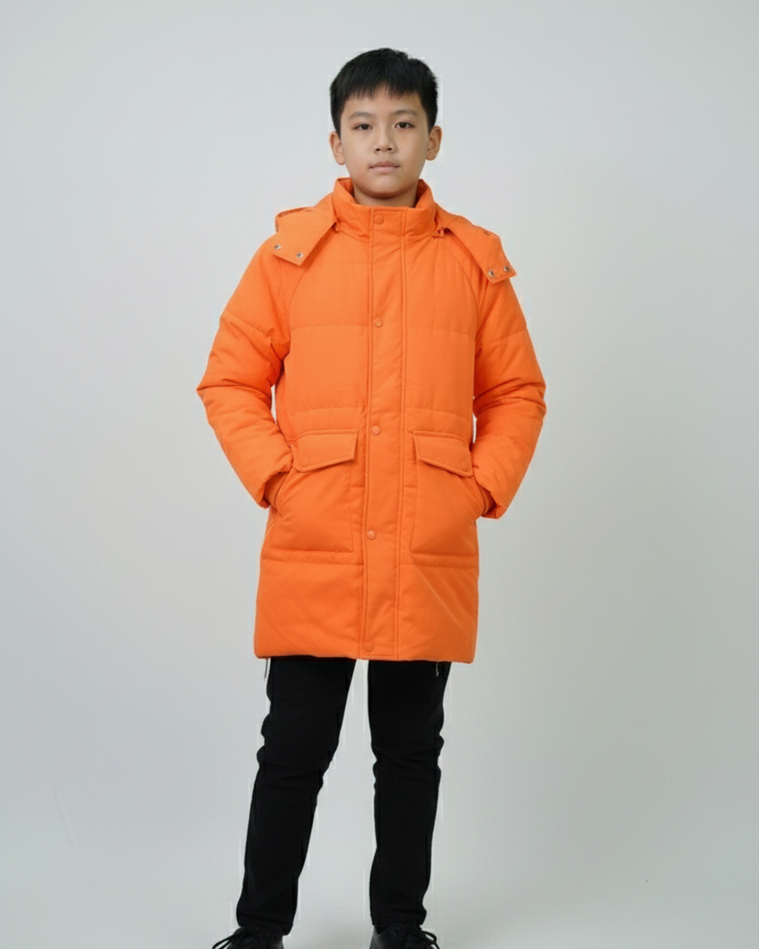 Balayuyan Kids Printed Hooded Down Jacket – Orange