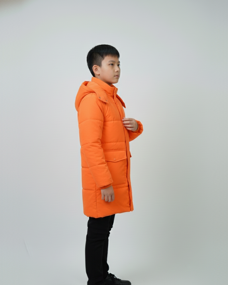 Balayuyan Kids Printed Hooded Down Jacket – Orange