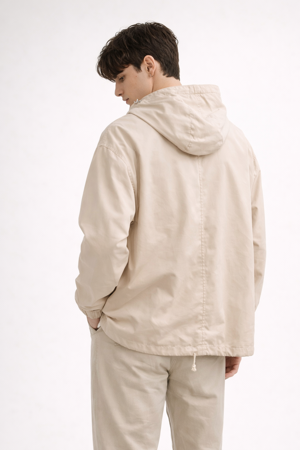Stealth Edge Hooded Jacket – Ivory Beige