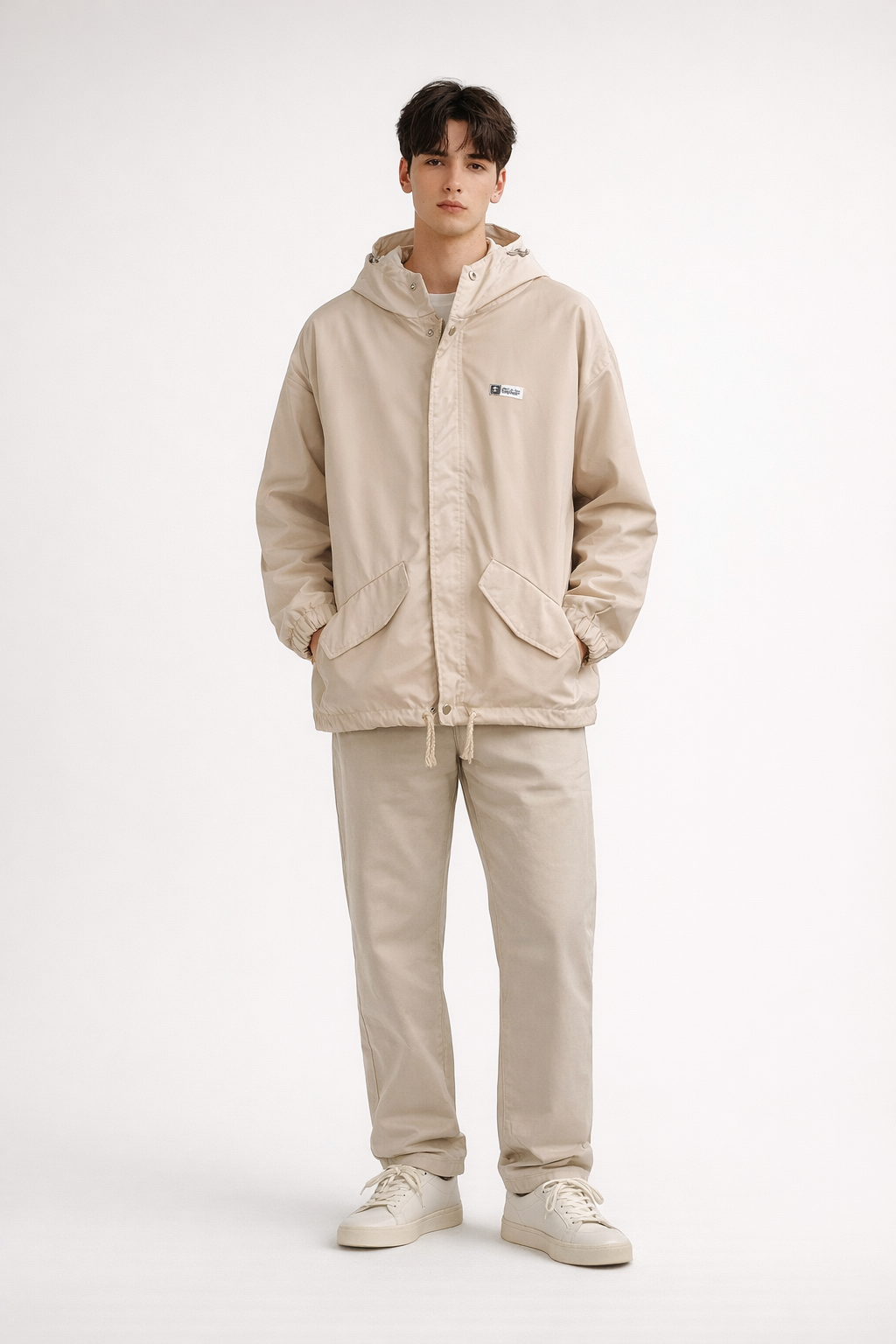 Stealth Edge Hooded Jacket – Ivory Beige