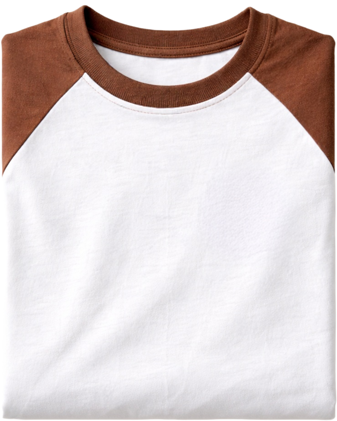 MEN’S WHITE & BROWN RAGLAN FULL SLEEVE HEART PRINT T-SHIRT