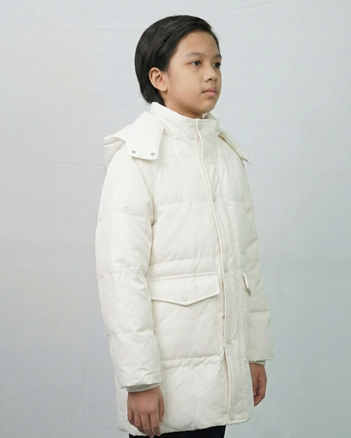 Balayuyan Kids Printed Hooded Down Jacket – White