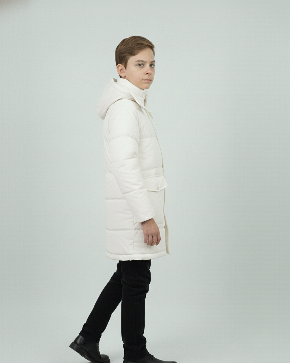 Balayuyan Kids Printed Hooded Down Jacket – White