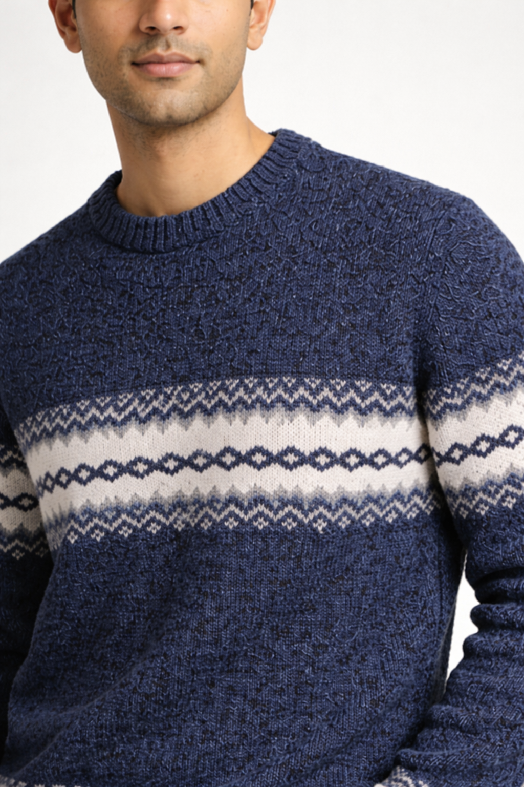 Men’s Patterned Crew-Neck Sweater