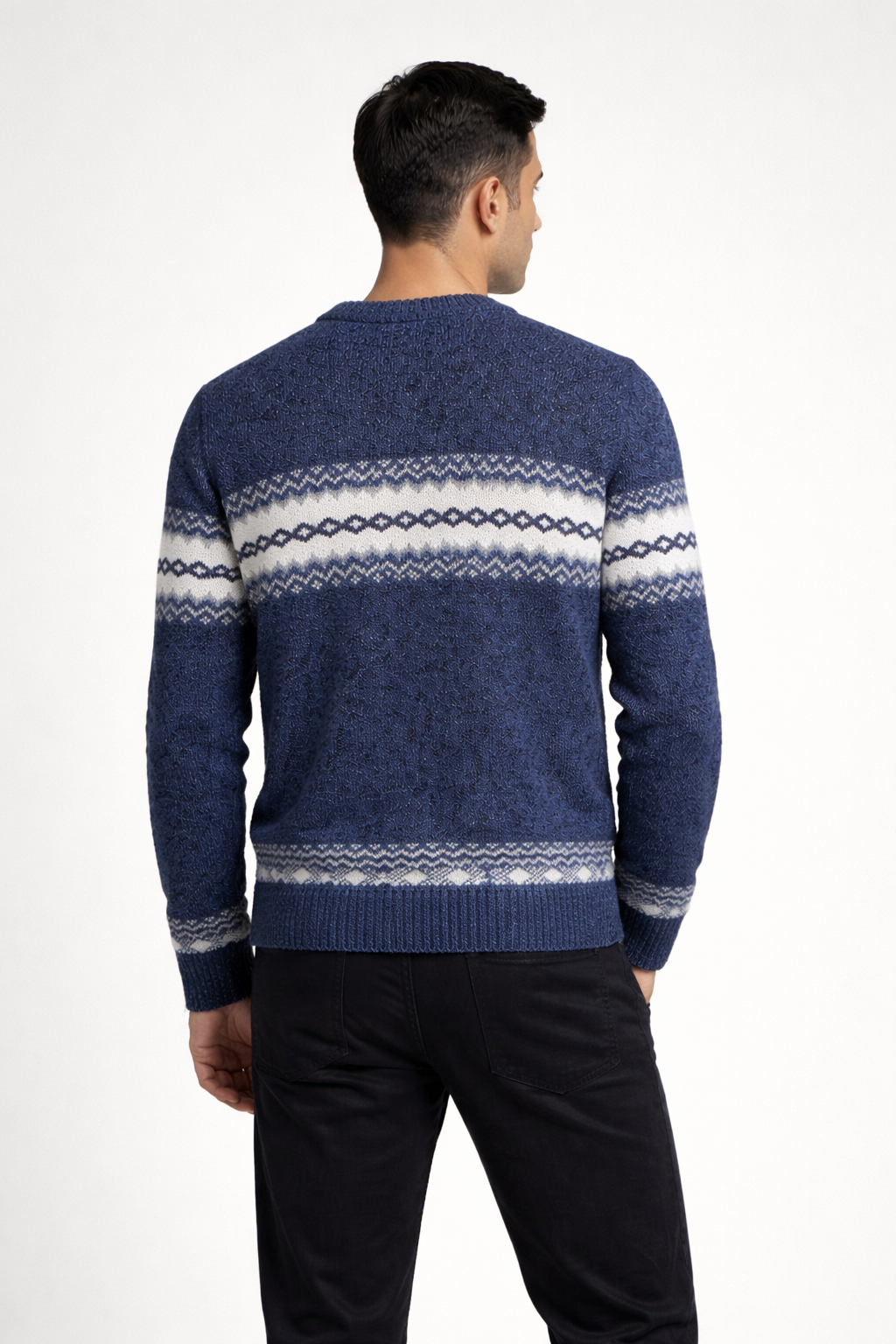 Men’s Patterned Crew-Neck Sweater