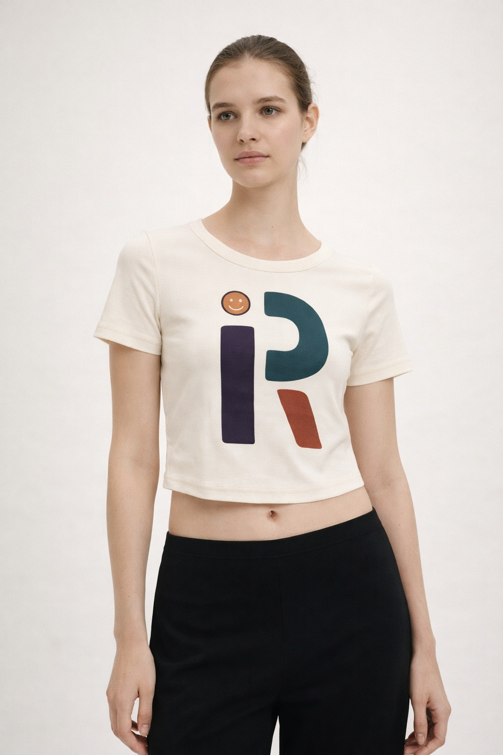 Women’s Graphic Ribbed Crop Top