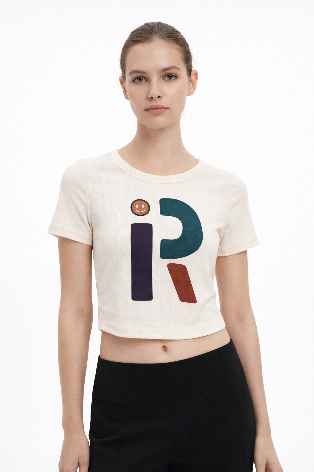 Women’s Graphic Ribbed Crop Top